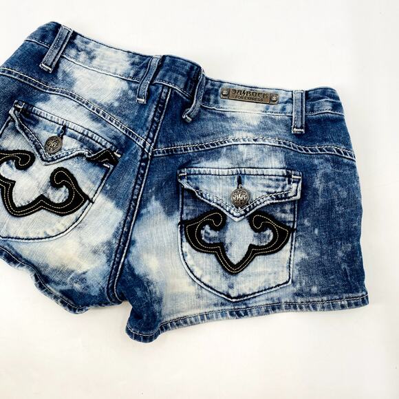 Rerock for Express Y2K Acid Wash Low Rise Denim Shorts - Picture 1 of 6